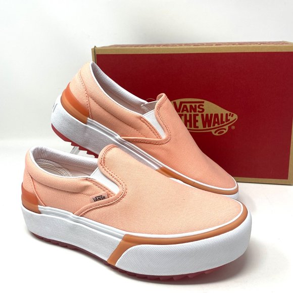 VANS Sneakers Women's VN0A4TZV46M Classic Slip On S Platform Canvas Pastel Peach - Picture 9 of 11
